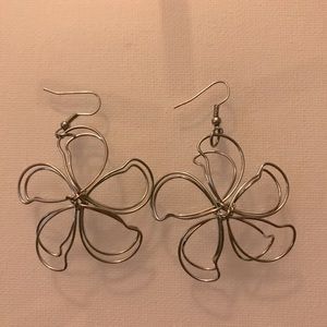 Silver flower earrings